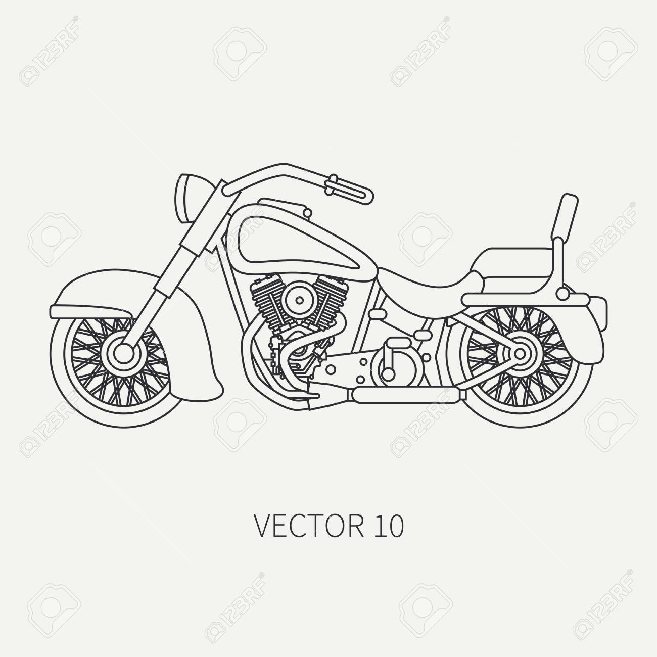 Line Drawing Of A Plain Vector Motorcycle Royalty Free SVG, Cliparts,  Vectors, and Stock Illustration. Image 87203318., image size:1300x1300