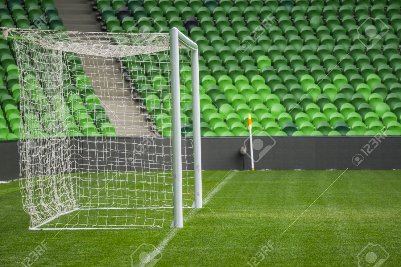 Football, Soccer Field. Soccer Goal. Background Of Soccer Football Goal In  Stadium On Match Day. Stock Photo, Picture And Royalty Free Image. Image  69759115.