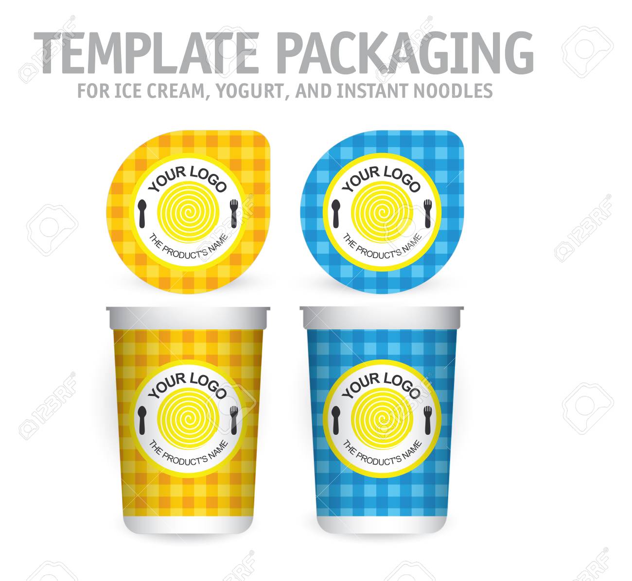 Download Big Yogurt Cup With Lid On White Collection Of Design Templates Royalty Free Cliparts Vectors And Stock Illustration Image 50966766 PSD Mockup Templates