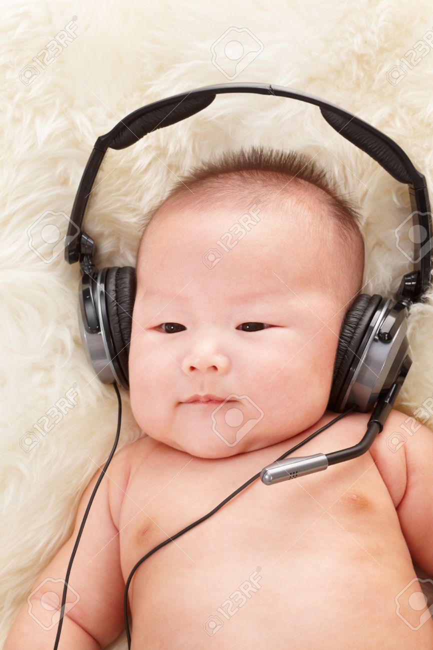 chinese baby boy listening
