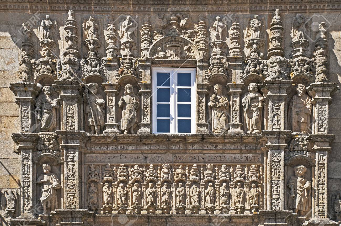 Relief Sculpture Of The 12 Apostles At The Hotel Dos Reis Catolicos Santiago De Compostela Spain Stock Photo Picture And Royalty Free Image Image