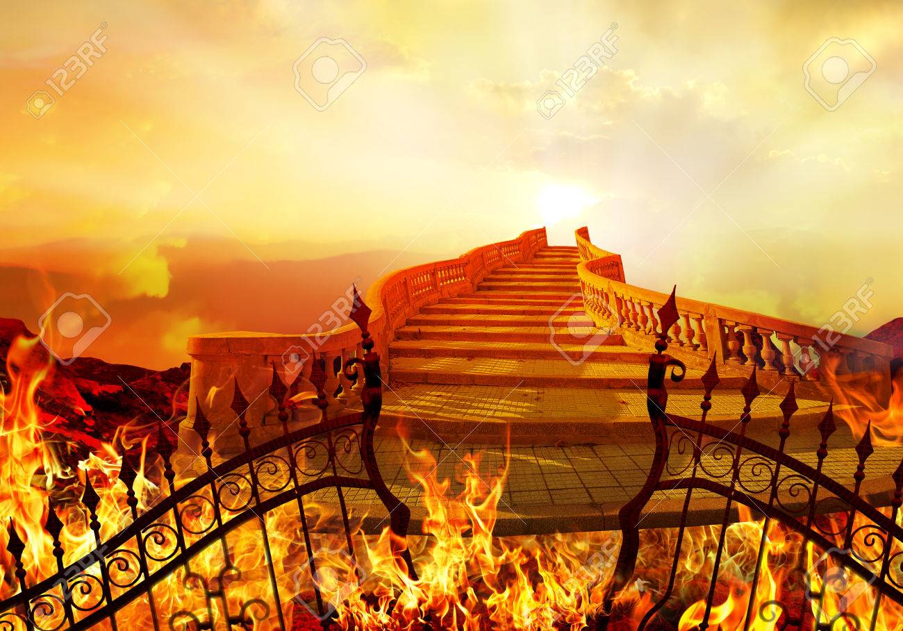 Stairway to Heaven Coming from Hell. Success Concept. - 53394510 Stairway to Heaven Coming from Hell. Success Concept. - 53394510