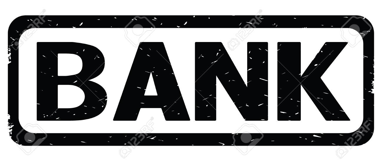 銀行テキストと黒い枠四角形テクスチャ スタンプ記号では 角を丸きます の写真素材 画像素材 Image 3936