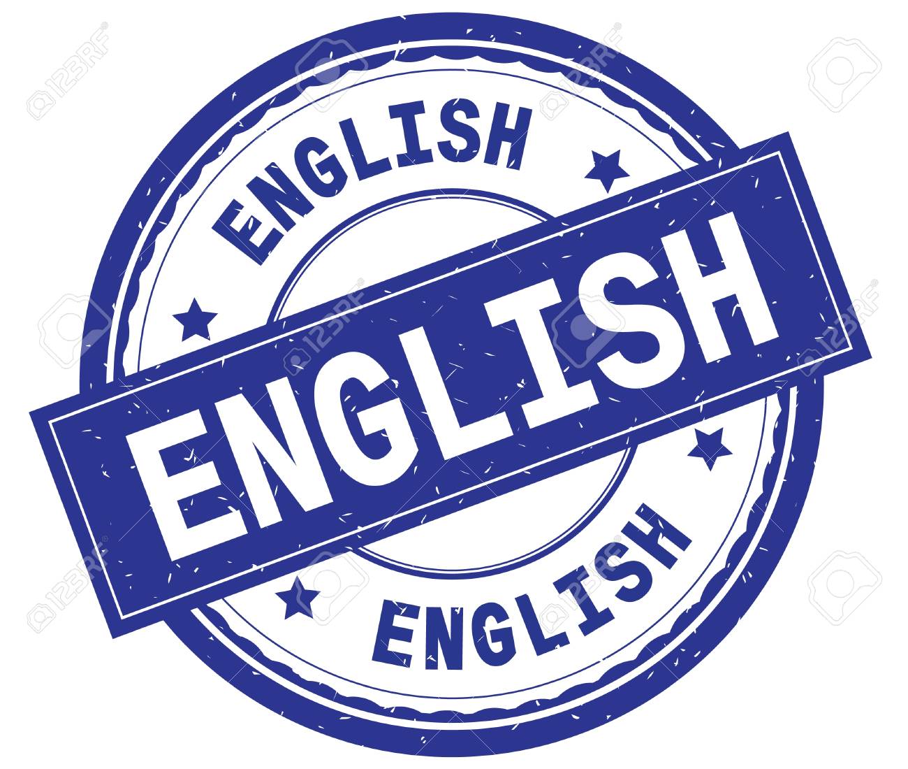 英語 青い丸いゴムヴィンテージテクスチャスタンプに書かれたテキスト の写真素材 画像素材 Image