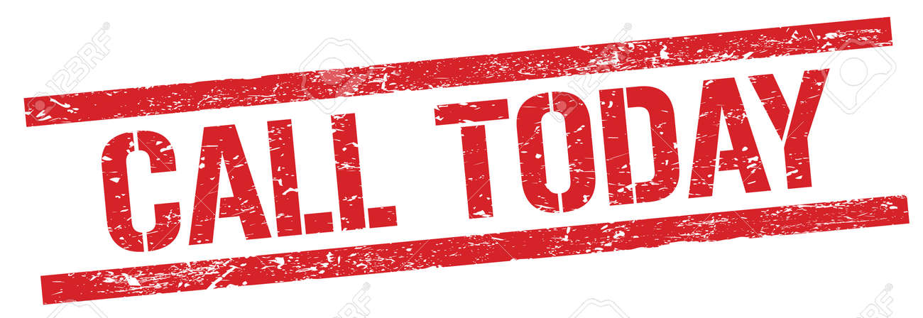 CALL TODAY text on red grungy rectangle stamp sign. - 169909323 CALL TODAY text on red grungy rectangle stamp sign. - 169909323
