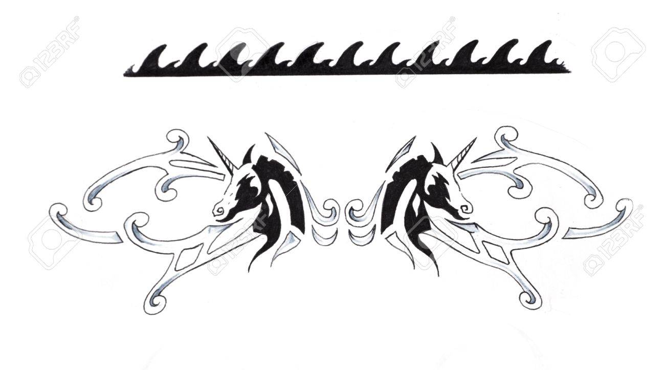 Sketch of tattoo art, Tribal Bracelet