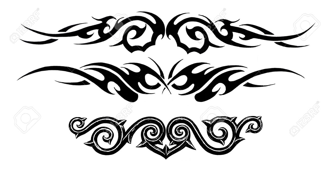 tattoo art sketch of a black tribal bracelet stock photo picture tattoo art sketch of a black tribal bracelet stock photo picture