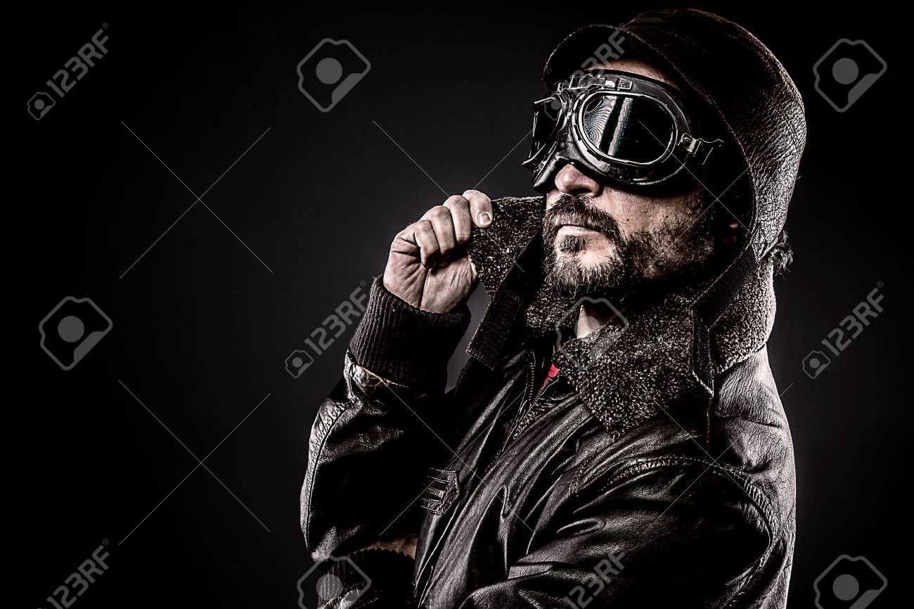 attractive pilot era hat and glasses - 21104862 attractive pilot era hat and glasses - 21104862