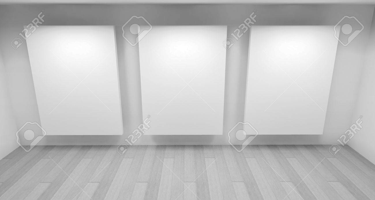 Exposicion Espacio De La Galeria De Arte Limpio Con Marcos En