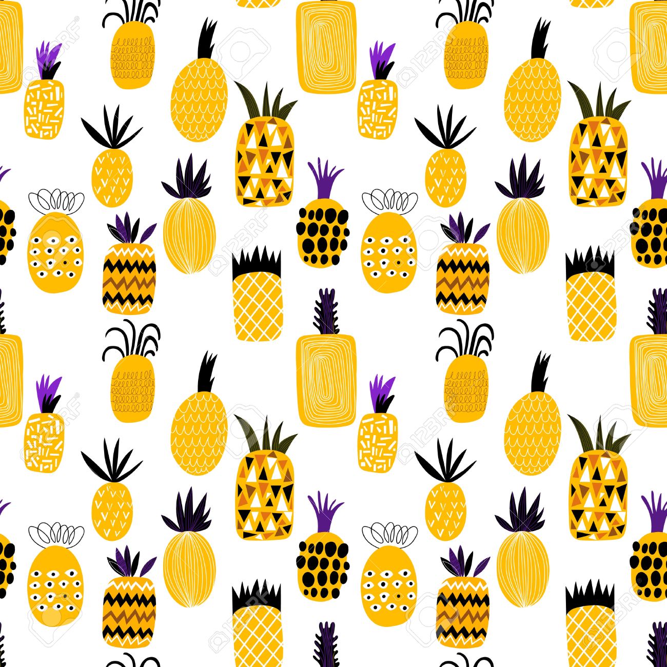 Summer pineapple fruit illustration background pattern. Seamless pattern can be used for wallpapers, pattern fills, web page backgrounds, surface textures - 54919020 Summer pineapple fruit illustration background pattern. Seamless pattern can be used for wallpapers, pattern fills, web page backgrounds, surface textures - 54919020