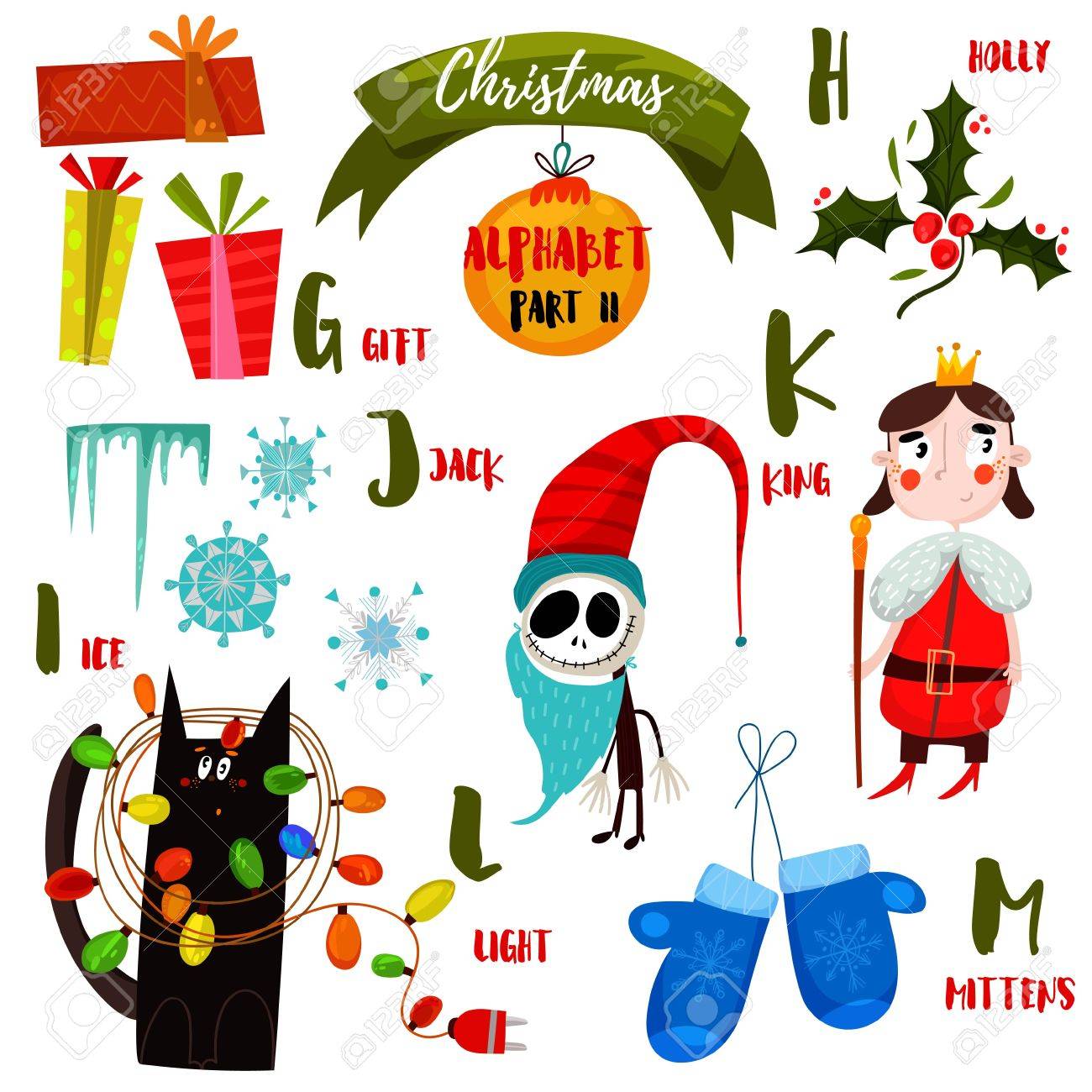 awesome christmas alphabet in vector part ii a lot of holiday