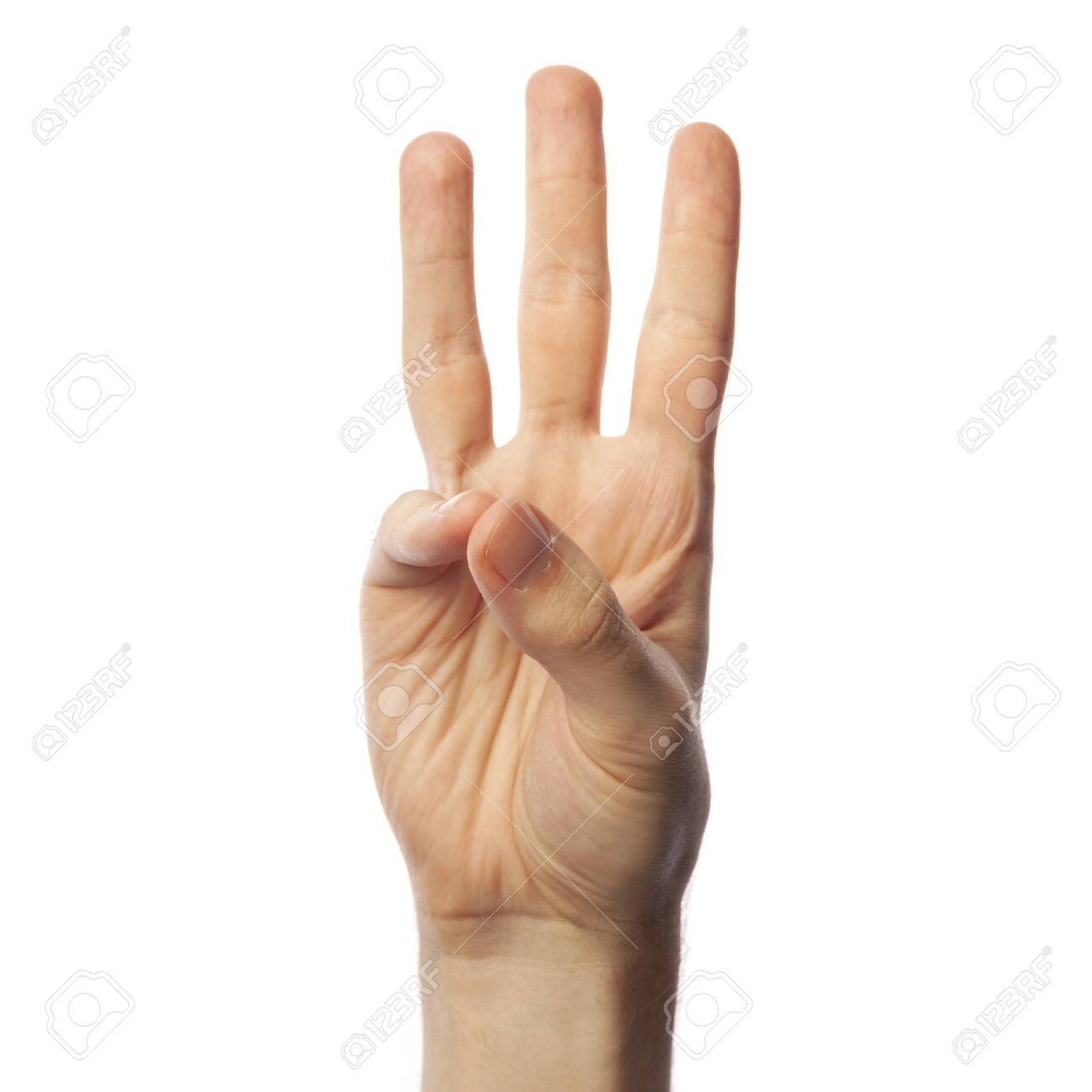 Finger Spelling Number 6 In American Sign Language On White Background Stock Photo Picture And Royalty Free Image Image 134573028