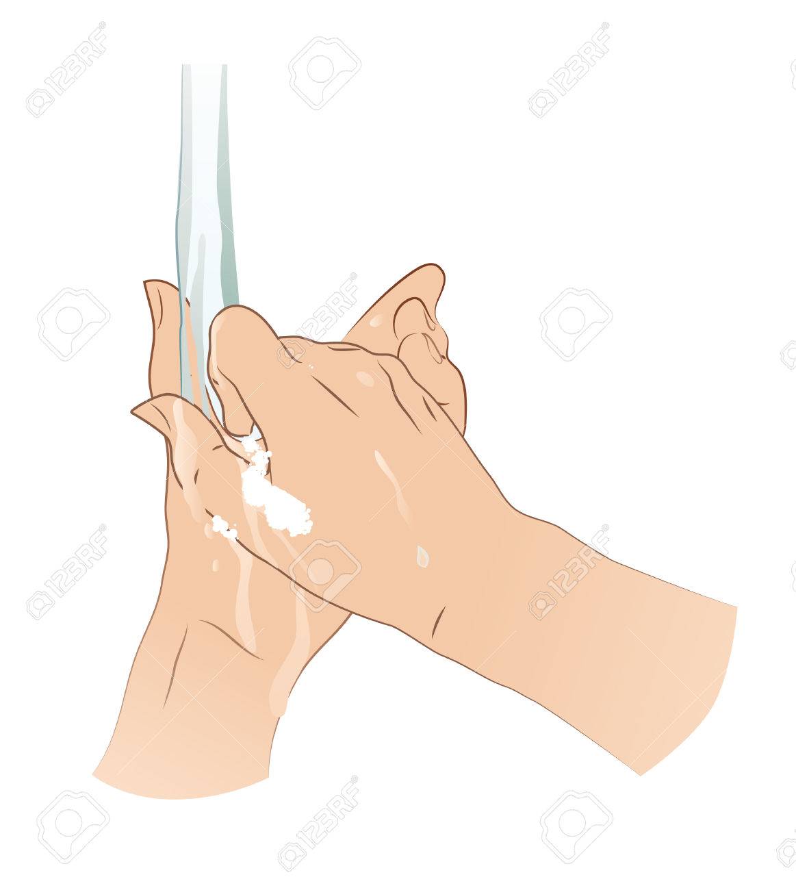 手を洗うのイラスト素材 ベクタ Image