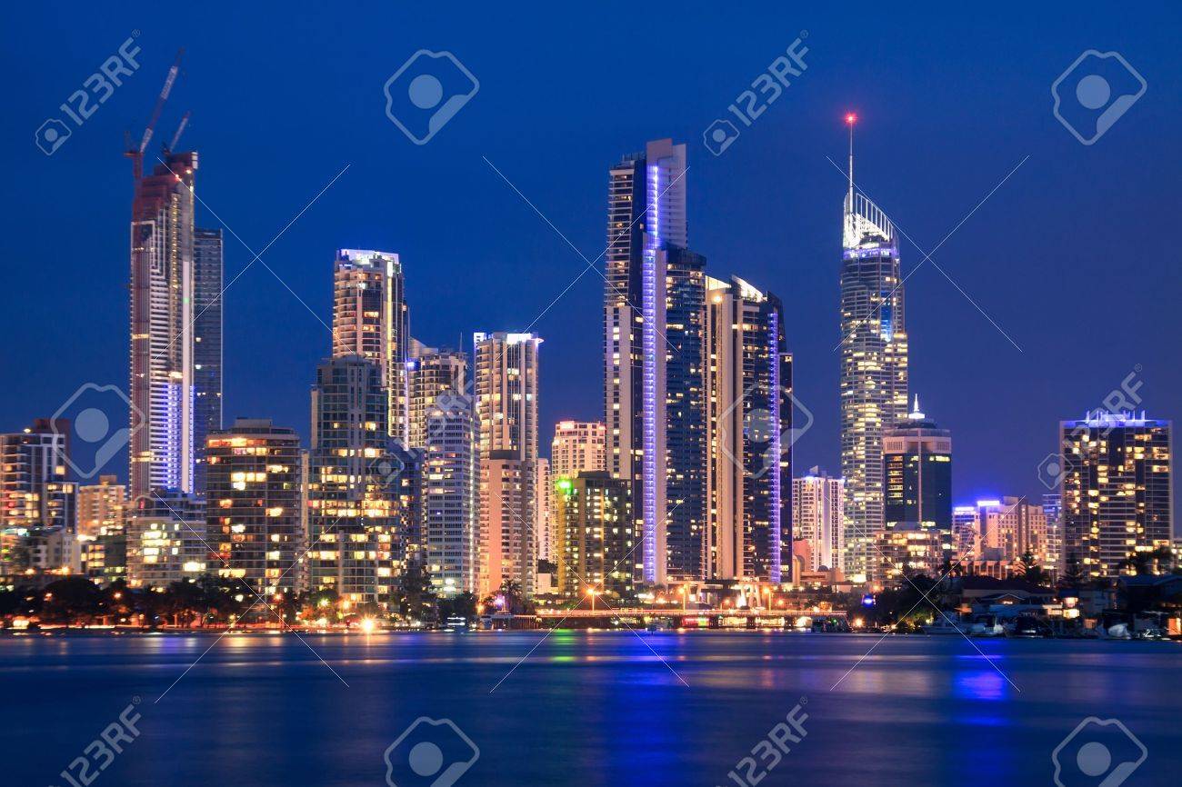 view on surfers paradise at night (gold coast, qld, australia) - 14342386 view on surfers paradise at night (gold coast, qld, australia) - 14342386