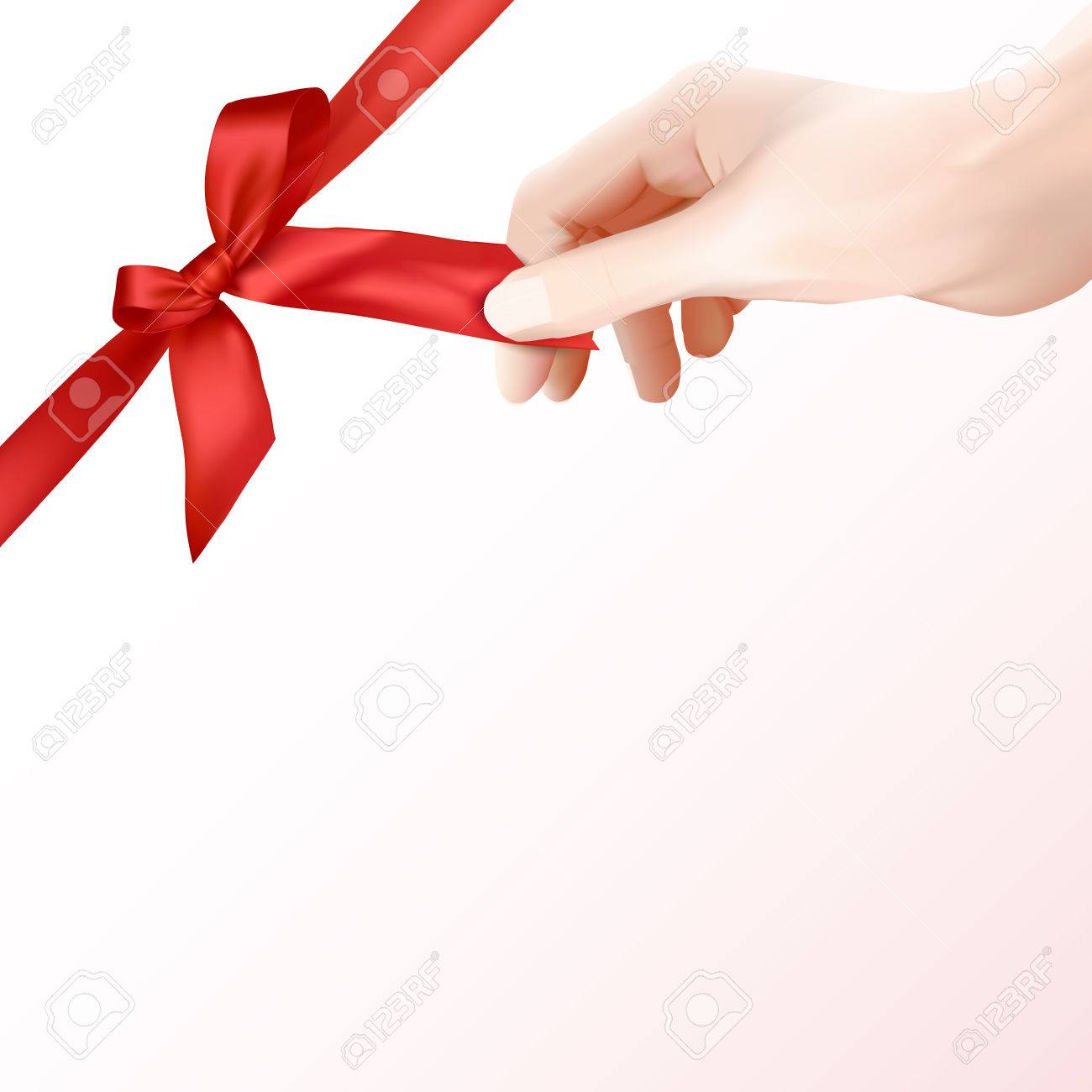 手リボン のイラスト素材 ベクタ Image