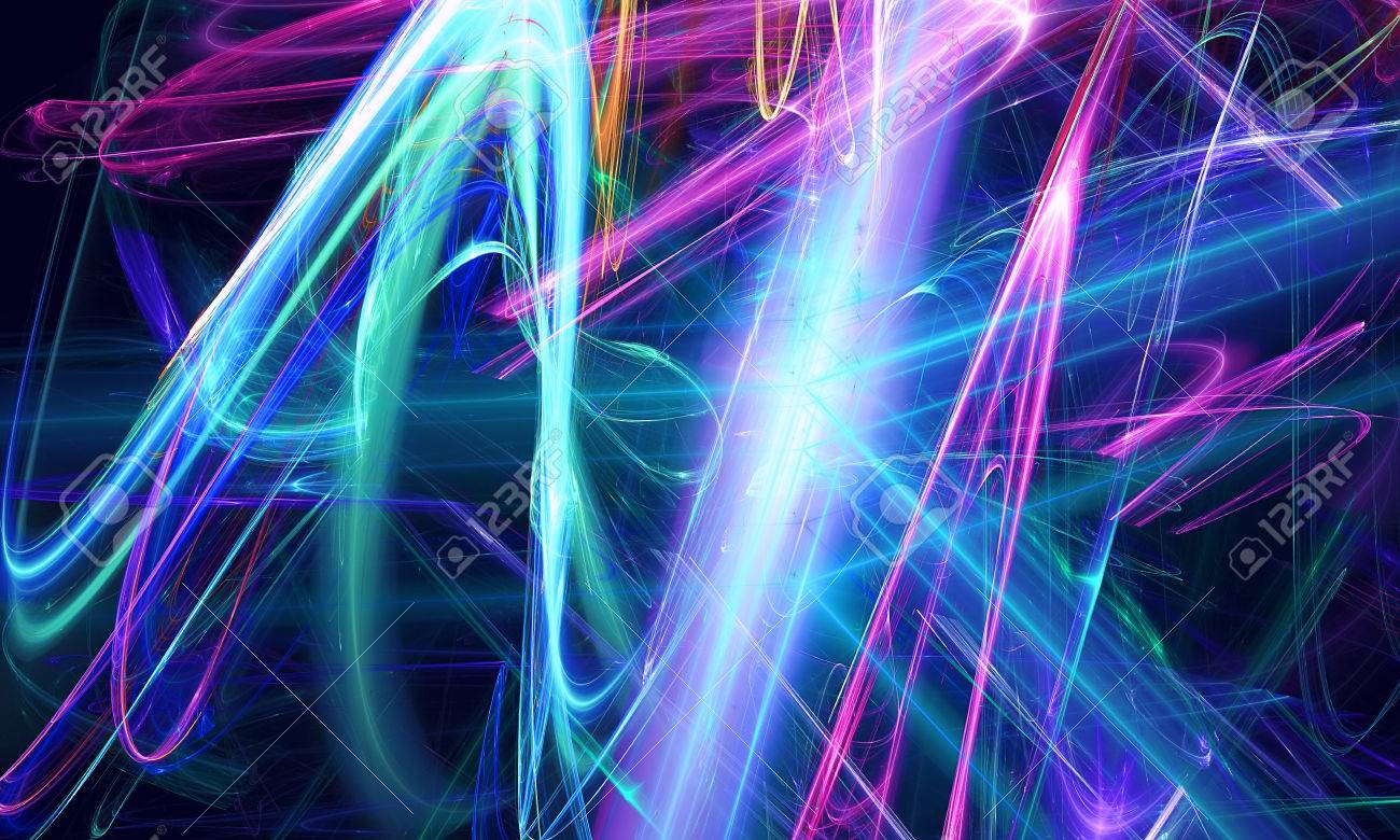 Schöne Neon Dunklen Hintergrund. Fractal-Art-Muster Für Tapeten ... Schöne Neon Dunklen Hintergrund. Fractal-Art-Muster Für Tapeten ...