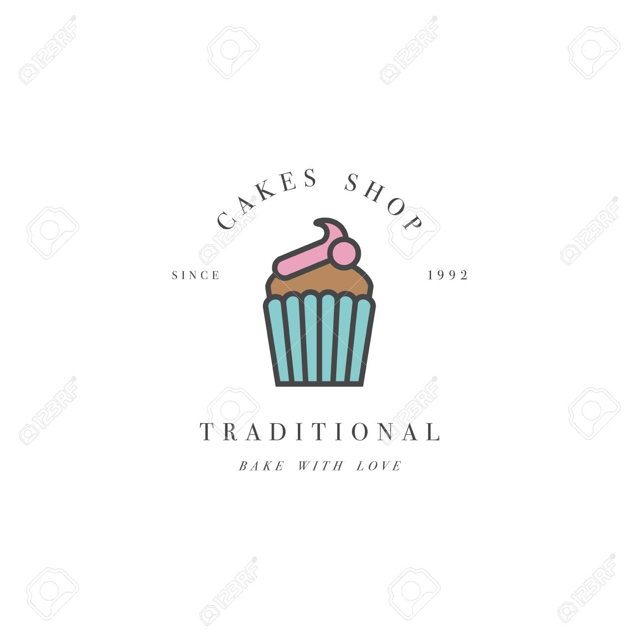 シンプルなスタイルでカップケーキのロゴのコンセプト のイラスト素材 ベクタ Image シンプルなスタイルでカップケーキのロゴのコンセプト のイラスト素材 ベクタ Image