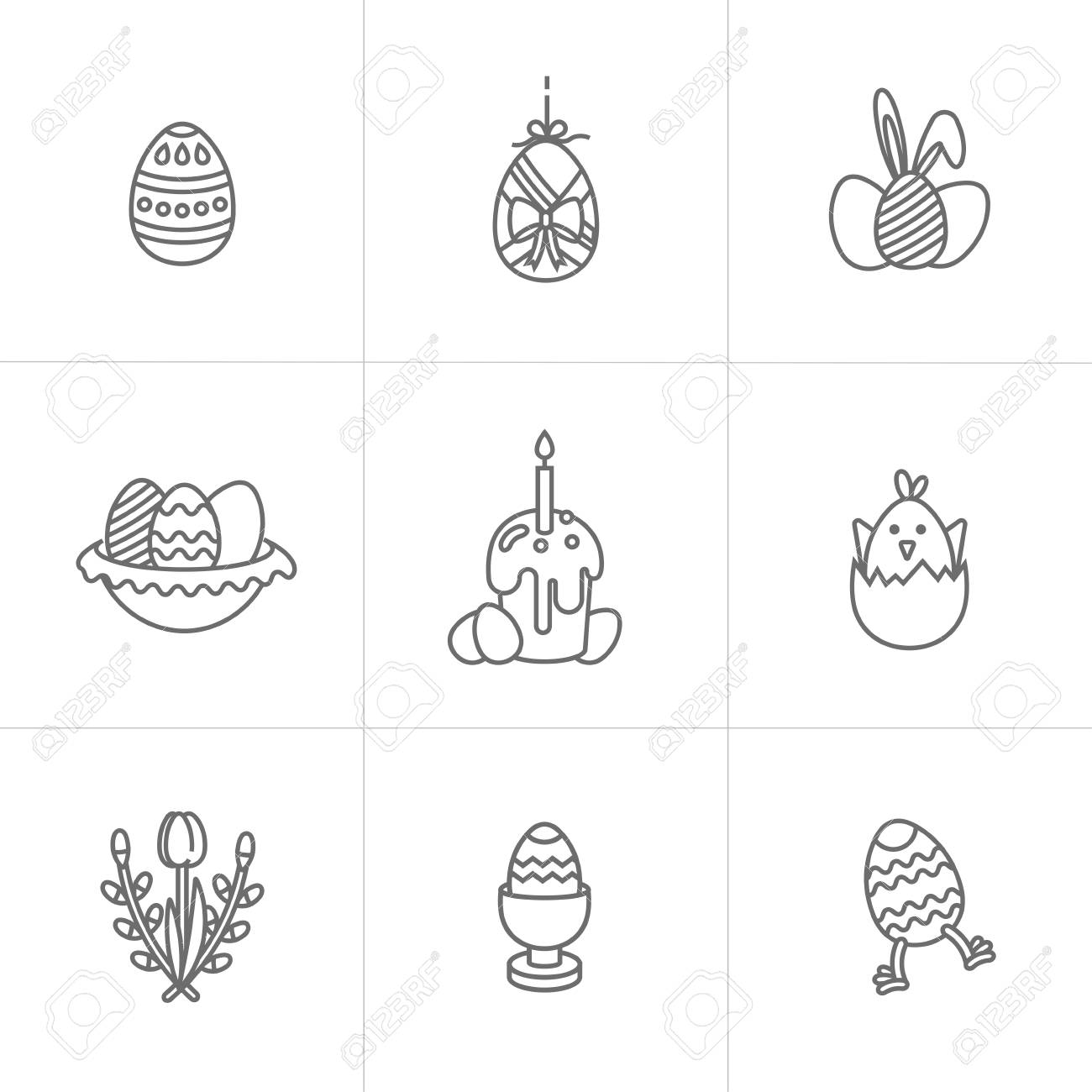 Vector linear layout Easter greetings materials. Mounted of icon for.. image about Happy Easter Cards Printable identified as Vector linear layout Easter greetings factors. Fastened of icon for..