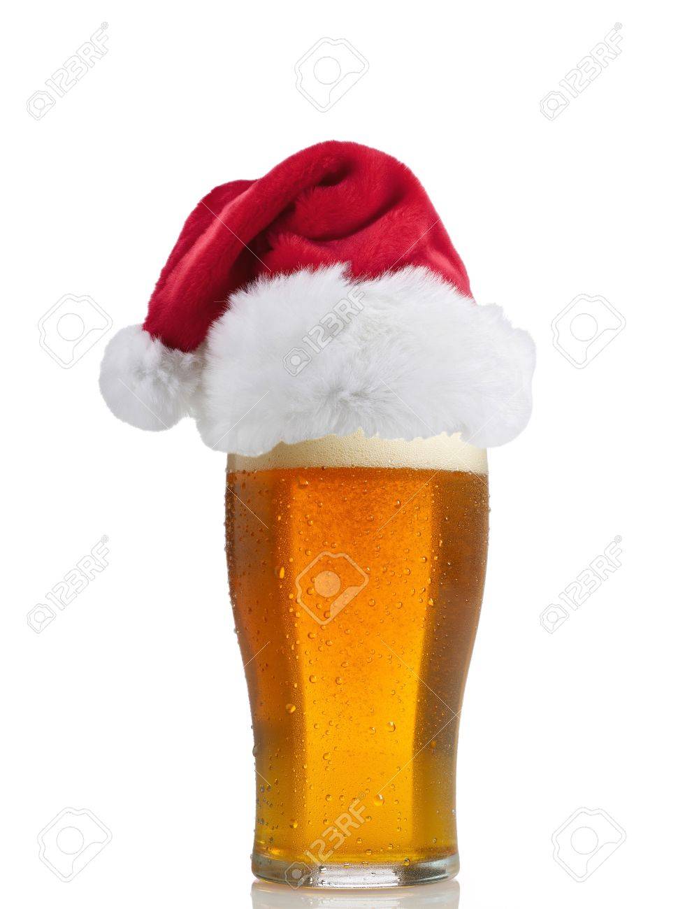 Chapeau De Pere Noel Avec De La Biere Banque D Images Et Photos Libres De Droits Image