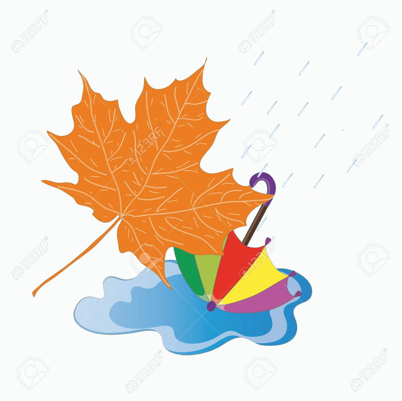 Image result for autumn leaves and puddles clipart