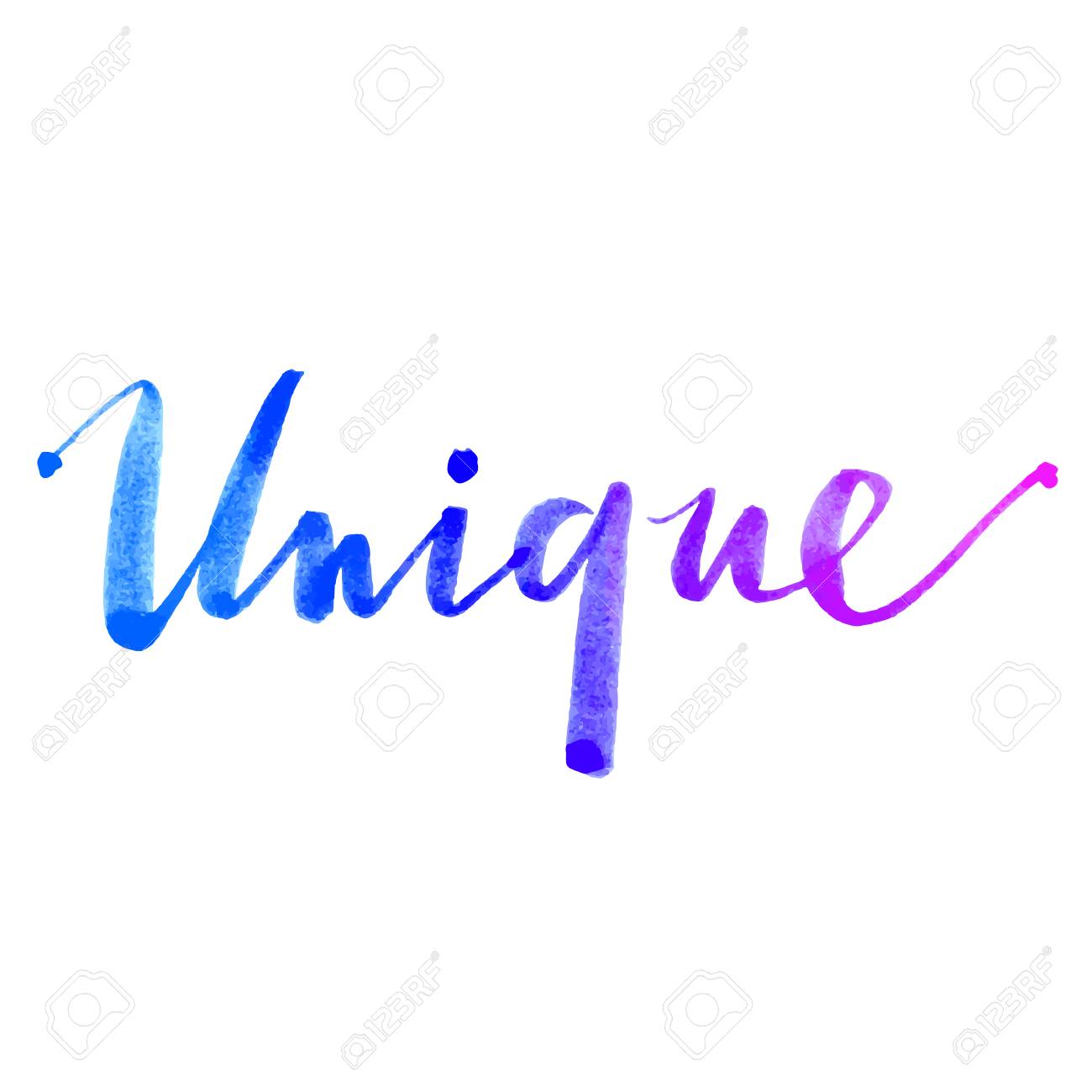 Word Unique By Hand. Hand Drawn Creative Calligraphy And Brush Pen Illustration. Royalty Free SVG, Cliparts, Vectors, And Stock Illustration. Image 92327657.