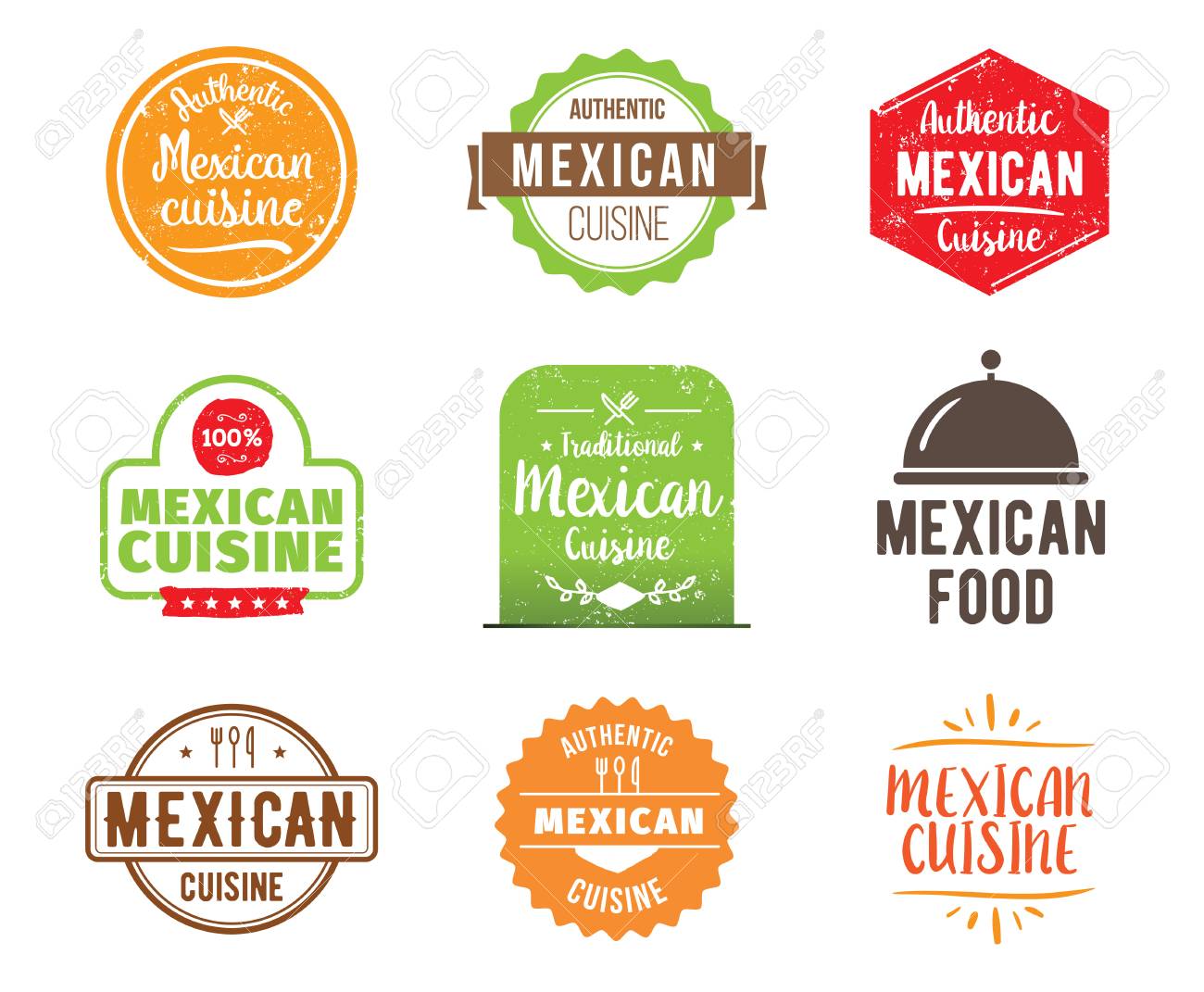 Cocina Mexicana Comida Tradicional Autentico Se Encuentra El Diseno Tipografico Vector Logo Marca Etiqueta O Tarjeta De Identificacion Para El Restaurante Y El Menu Aislado Ilustraciones Vectoriales Clip Art Vectorizado Libre De