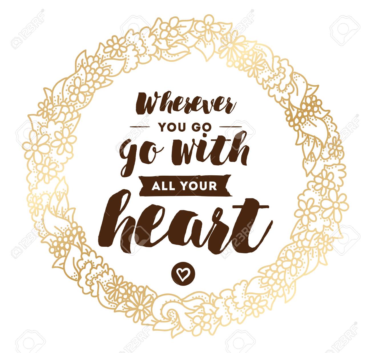 Wherever You Go, Go With All Your Heart. Inspirational Quote