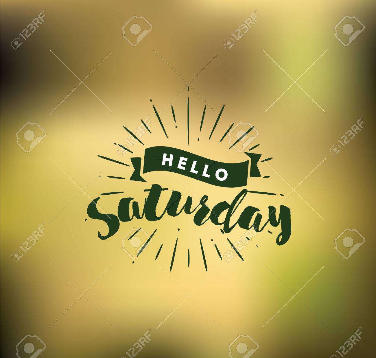 Bonjour Samedi Citation Inspiree Clip Art Libres De Droits Vecteurs Et Illustration Image