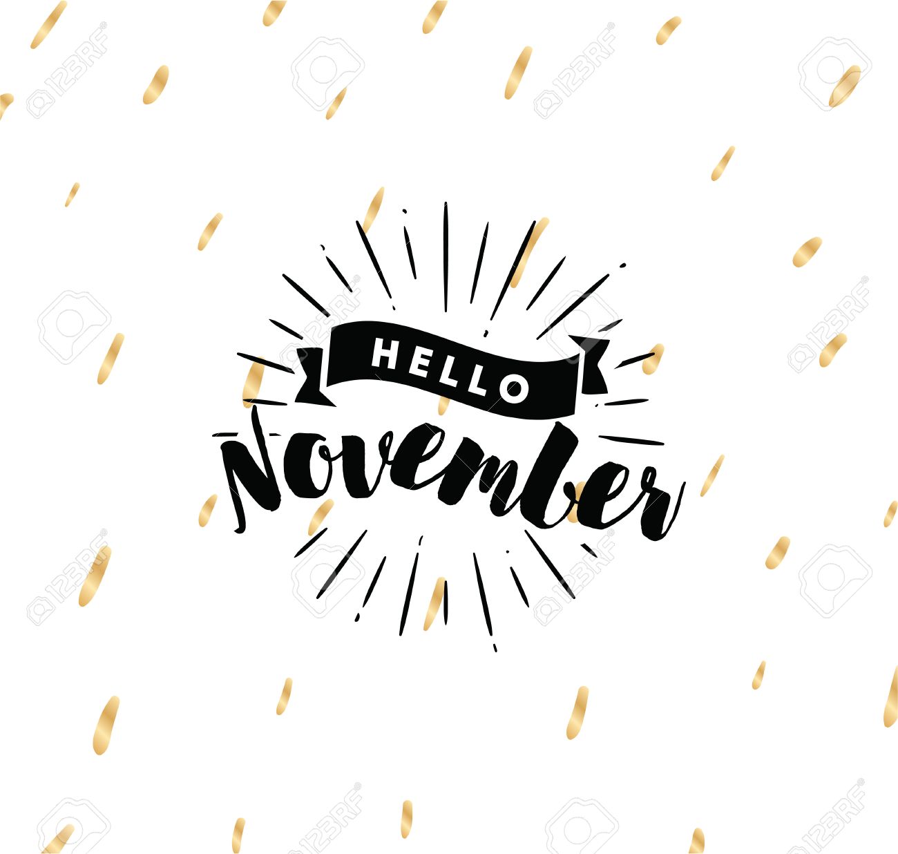 Bonjour Novembre Citation Inspiree Typographie Pour Le Calendrier Ou Une Affiche Invitation Carte De Voeux Ou T Shirt Vector Lettrage La Conception De La Calligraphie Fond Texte Clip Art Libres De Droits