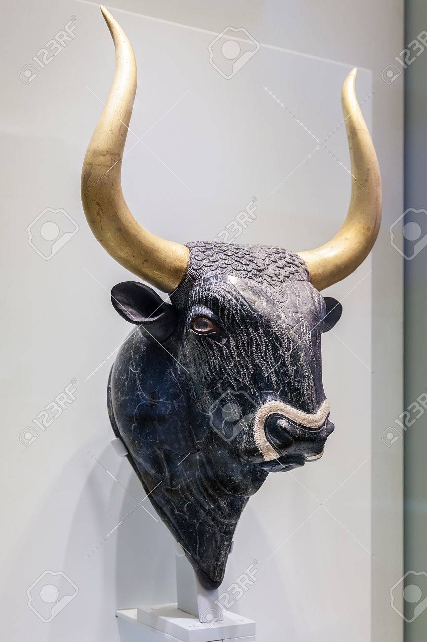 ミノア文明 逸品 青銅製のミノア文明の雄牛 ギリシャクレタ島 宇宙