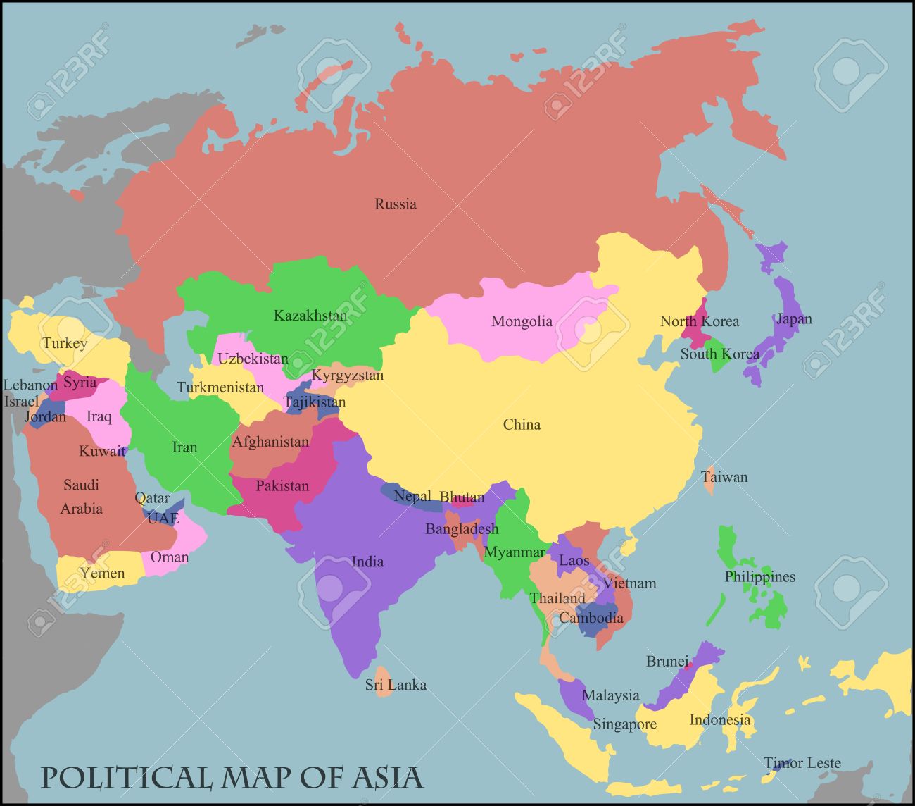 political map of asia stock vector 35121129