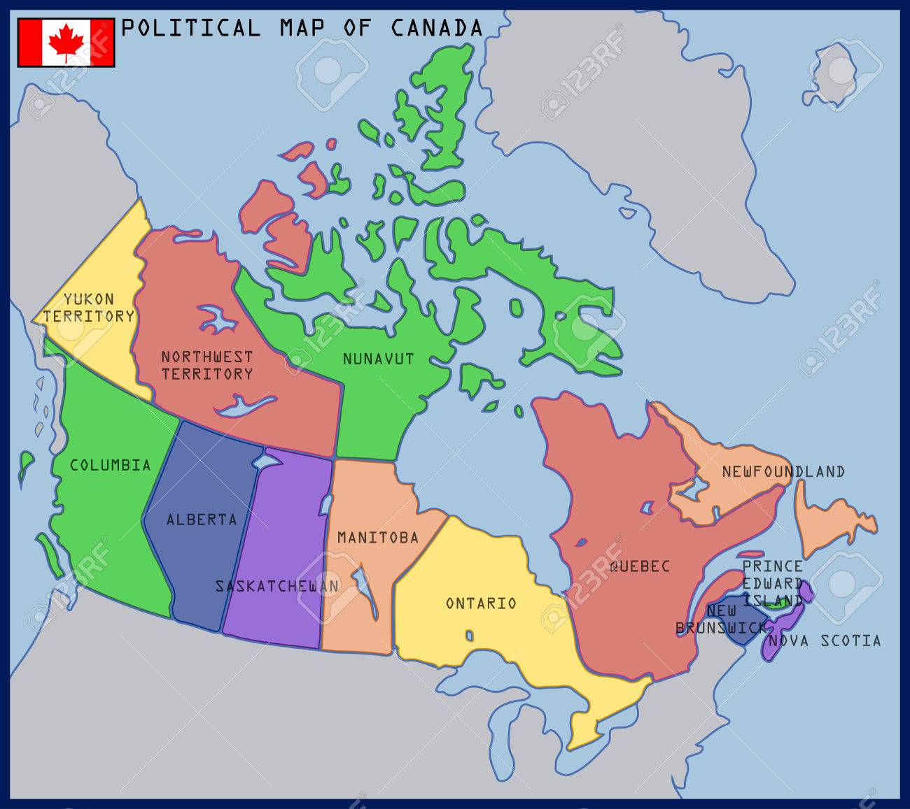 political map of canada stock vector 39075313