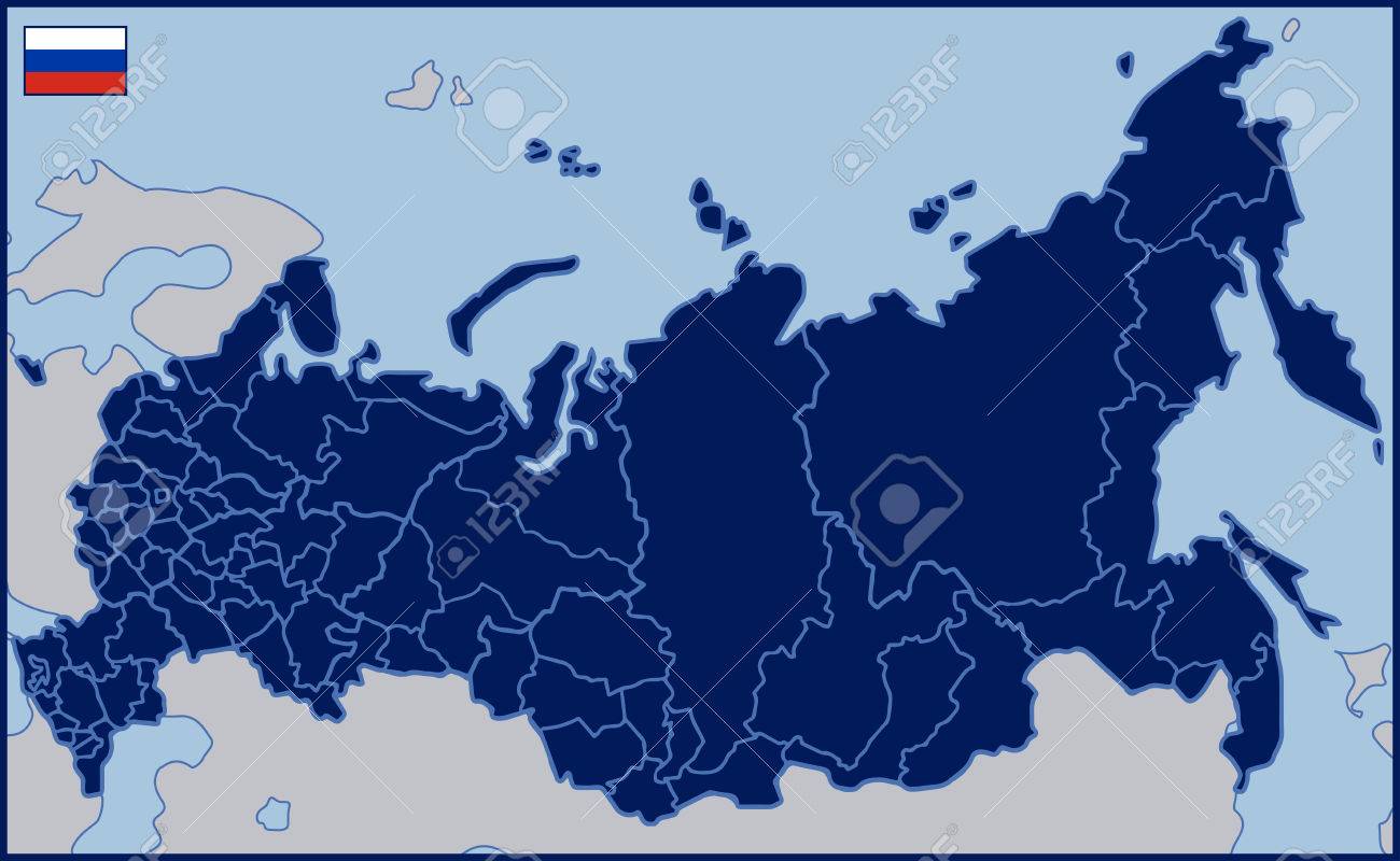 ロシアの白地図のイラスト素材 ベクタ Image