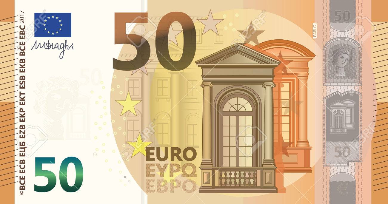 新しい 50 ユーロ札のイラスト素材 ベクタ Image