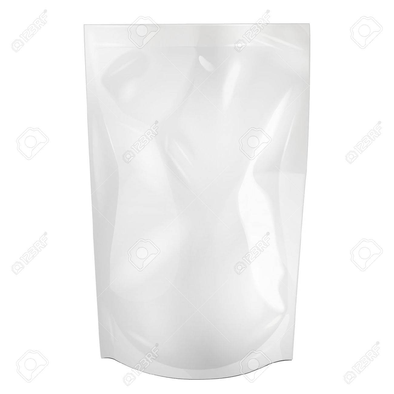 White Blank Foil Food Or Drink Doypack Bag Packaging - 35626875 White Blank Foil Food Or Drink Doypack Bag Packaging - 35626875