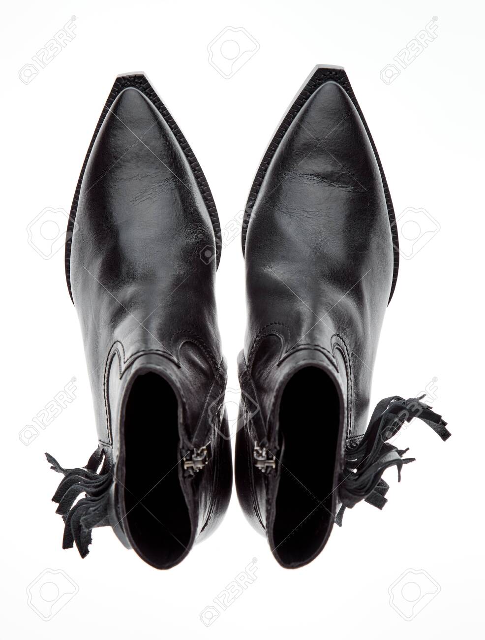 fringe leather booties