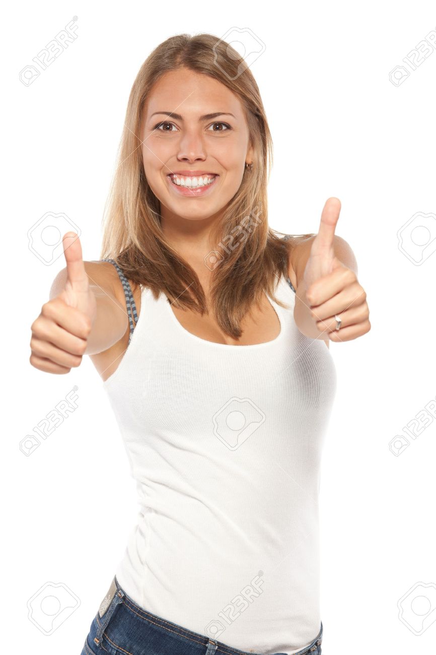 http://previews.123rf.com/images/paffy/paffy1210/paffy121000310/16032061-Excited-female-in-casual-showing-thumb-up-sign-with-two-hands--Stock-Photo.jpg