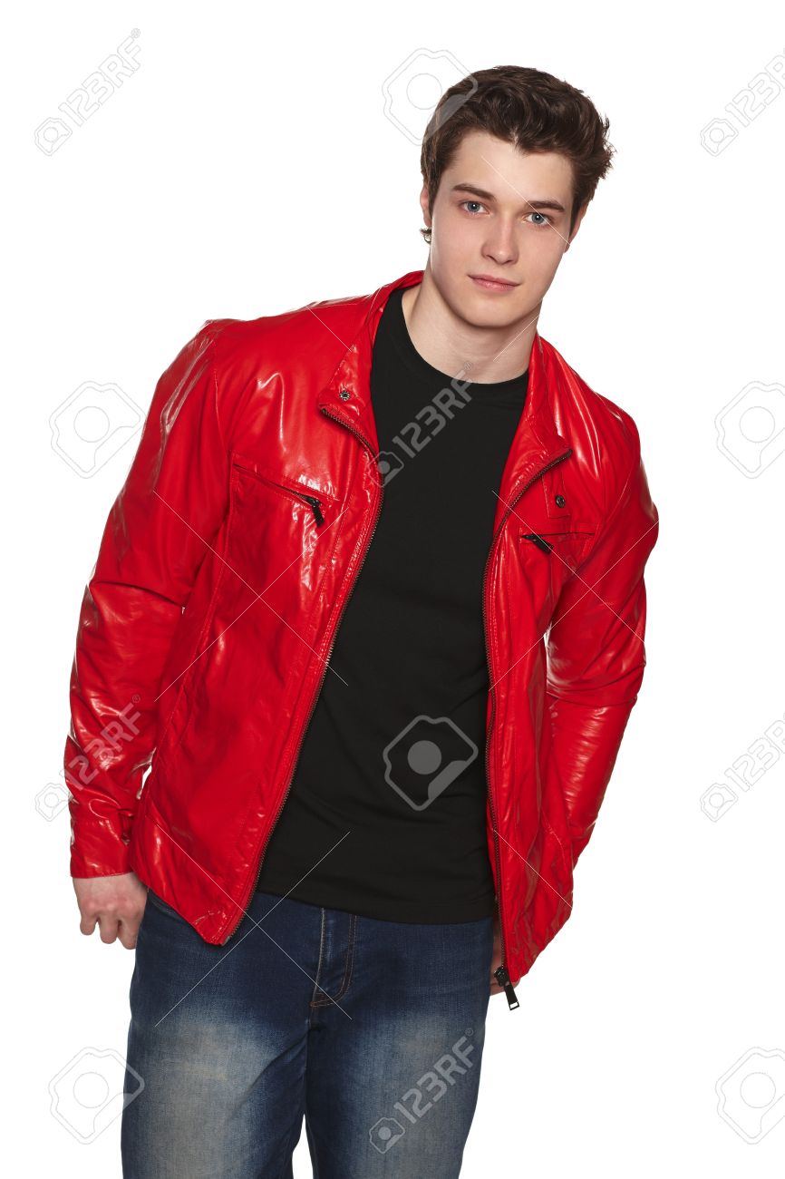 thin red jacket