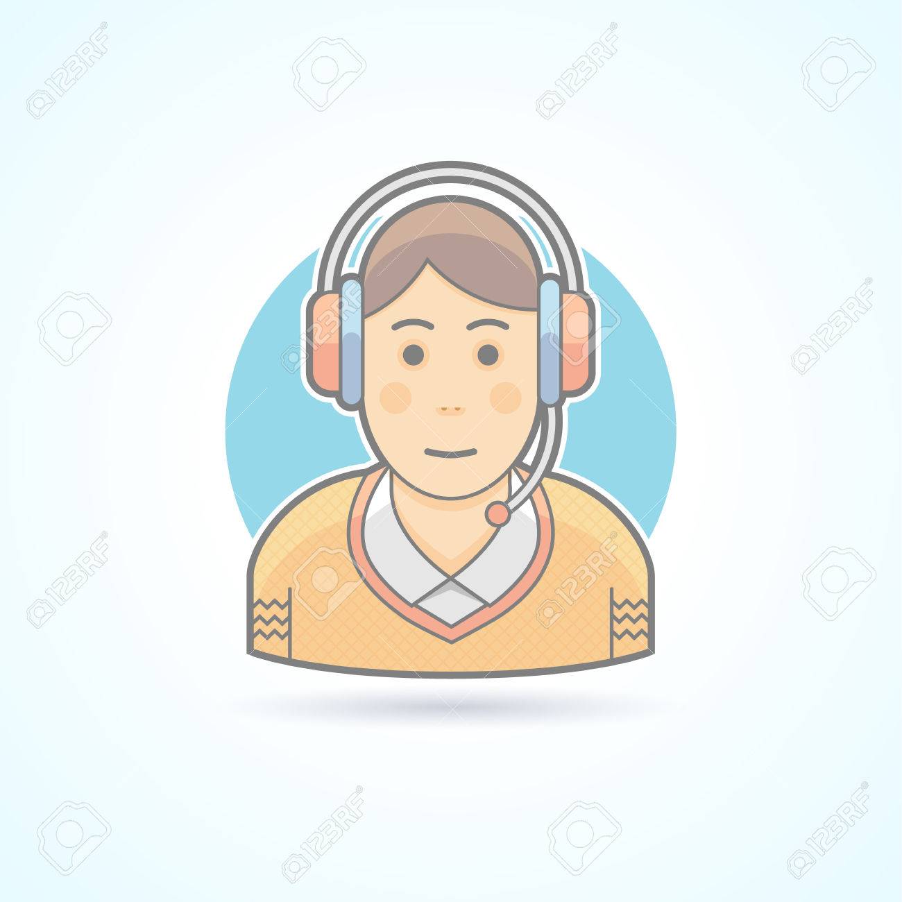 コール センター オペレーター アイコン アバターと人のイラスト フラット色のスタイルを説明しました のイラスト素材 ベクタ Image コール センター オペレーター アイコン アバターと人のイラスト フラット色のスタイルを説明しました のイラスト素材 ベクタ Image