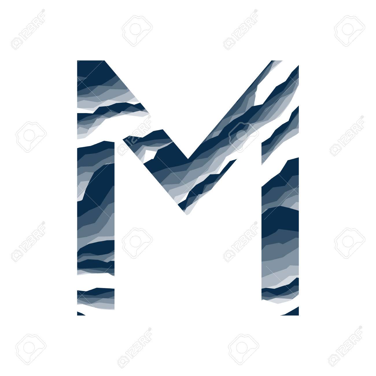 the letter m in the alphabet abstract background marble bark the letter m