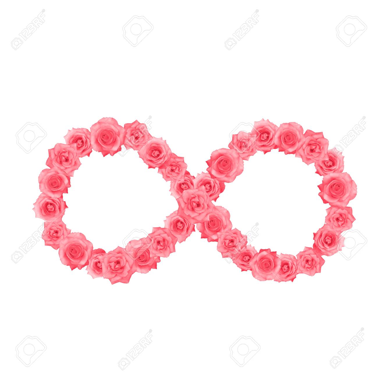 Ilustracion De Infinito Simbolo Icono Flor Rosas Conjunto