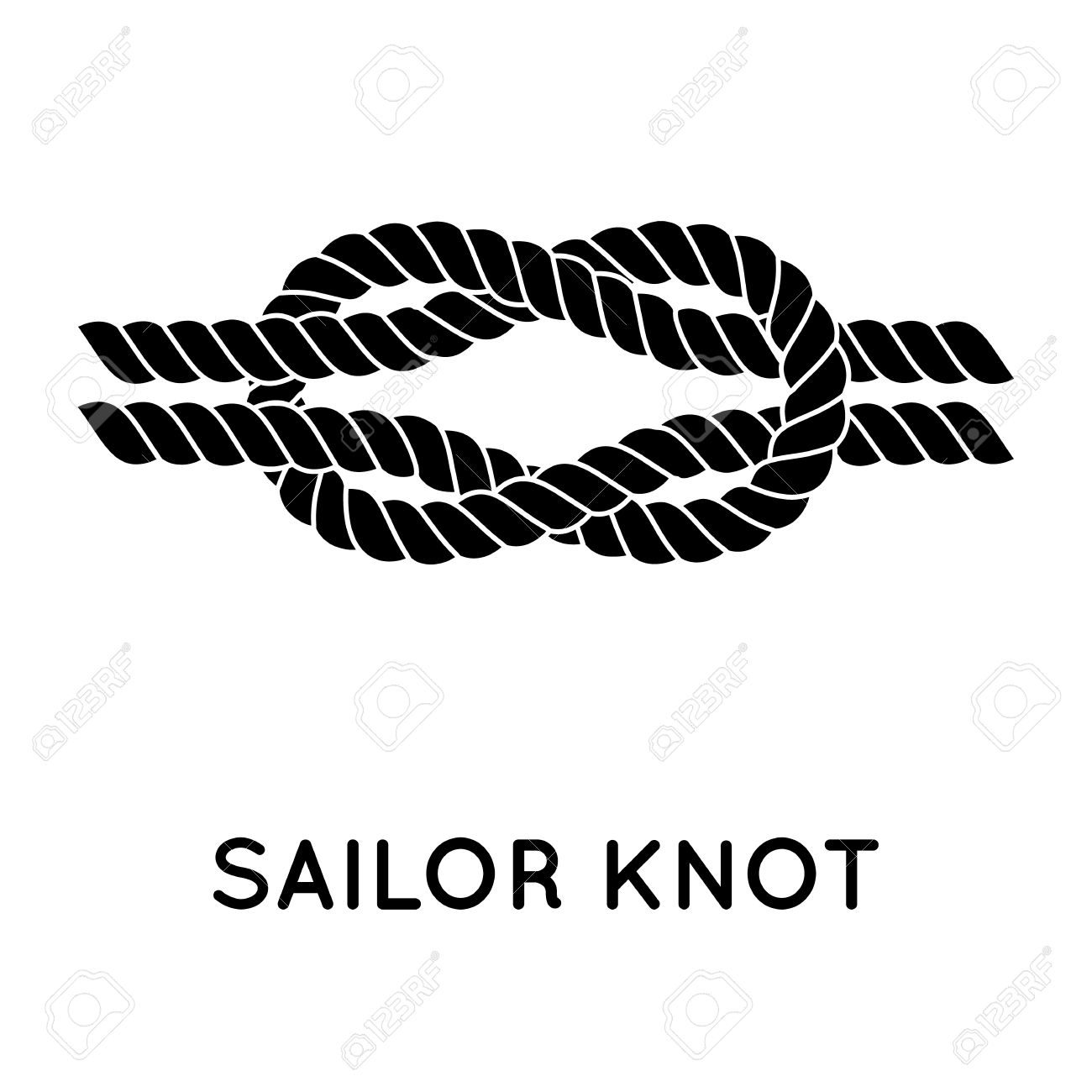 Sailor Knot. Nautical Rope Infinity Sign. Single Flat Icon With Shadow.  Tying The Knot. Graphic Design Element For Wedding Invitations, Baby  Shower, Birthday Card, Scrapbooking, Logo Etc. Royalty Free SVG, Cliparts,  Vectors,