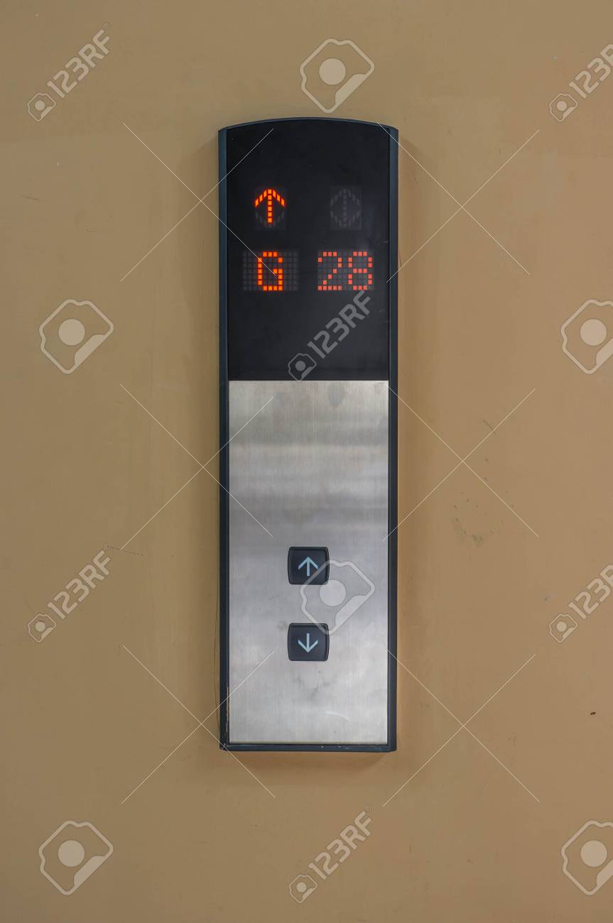 Elevator Panel Showing Lift Coming From Ground Floor Stock Photo