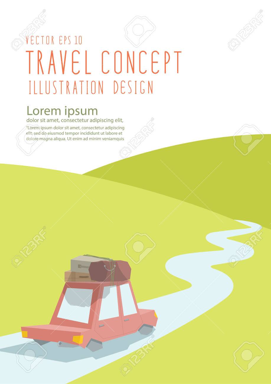 車と山の絵 車と山の絵