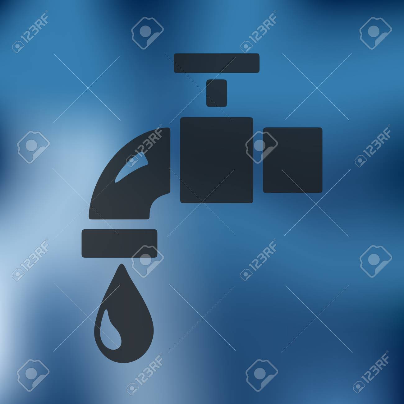 水タップ アイコンにぼやけて背景のイラスト素材 ベクタ Image 水タップ アイコンにぼやけて背景のイラスト素材 ベクタ Image