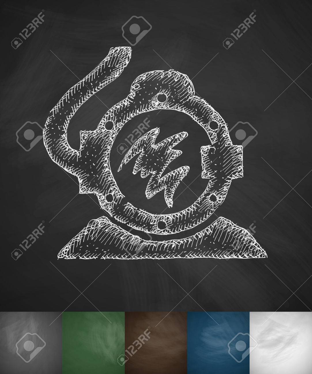 diving suit icon hand drawn vector illustration chalkboard
