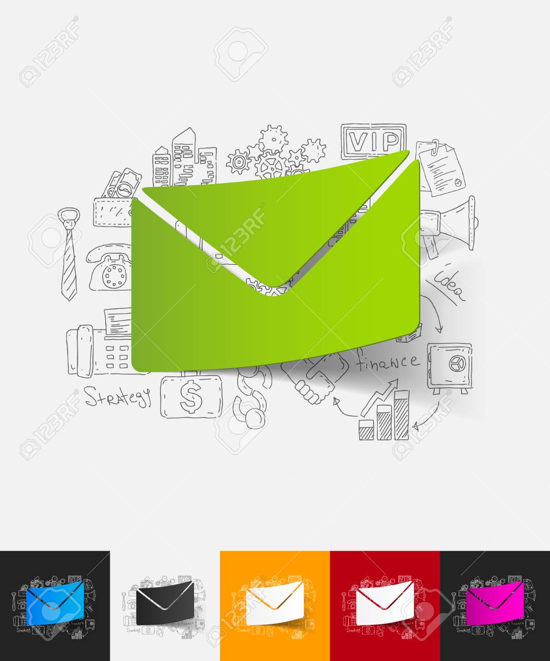 手書き封筒紙ステッカー シャドウを単純な要素 のイラスト素材 ベクタ Image 手書き封筒紙ステッカー シャドウを単純な要素 のイラスト素材 ベクタ Image
