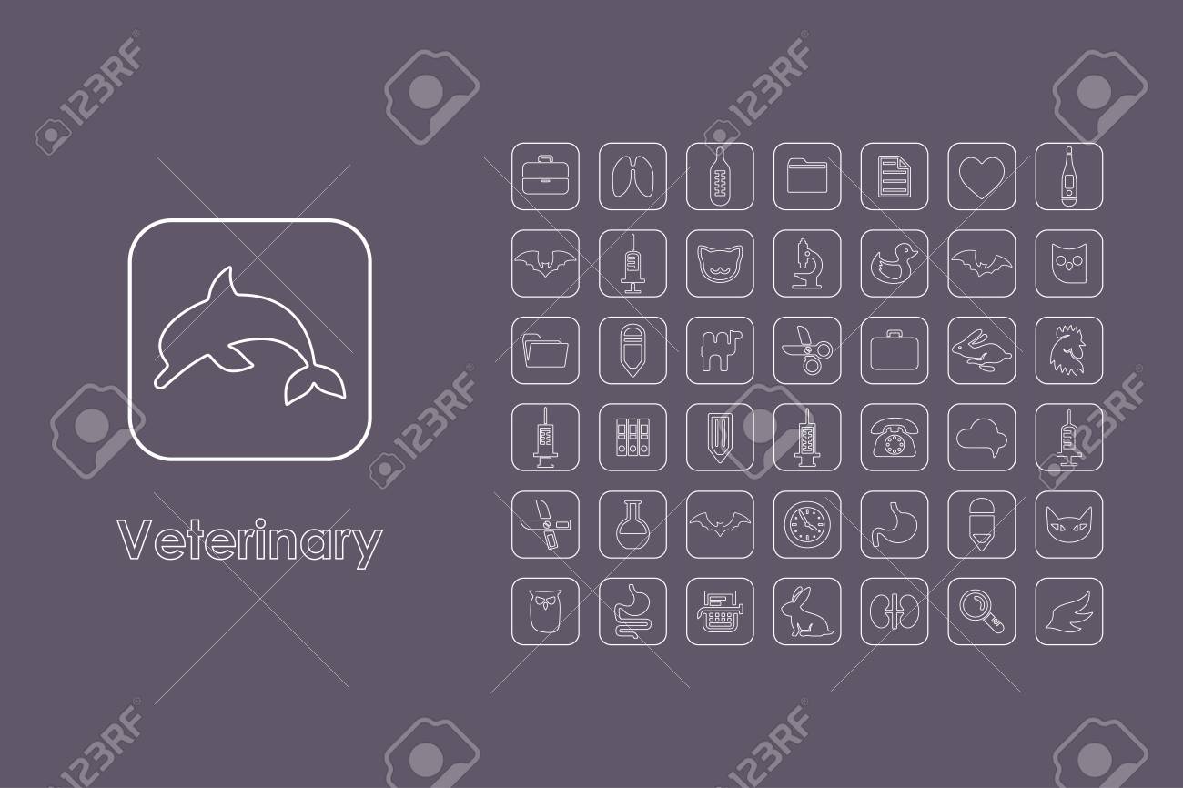 それは獣医の簡単なウェブのアイコンのセット のイラスト素材 ベクタ Image