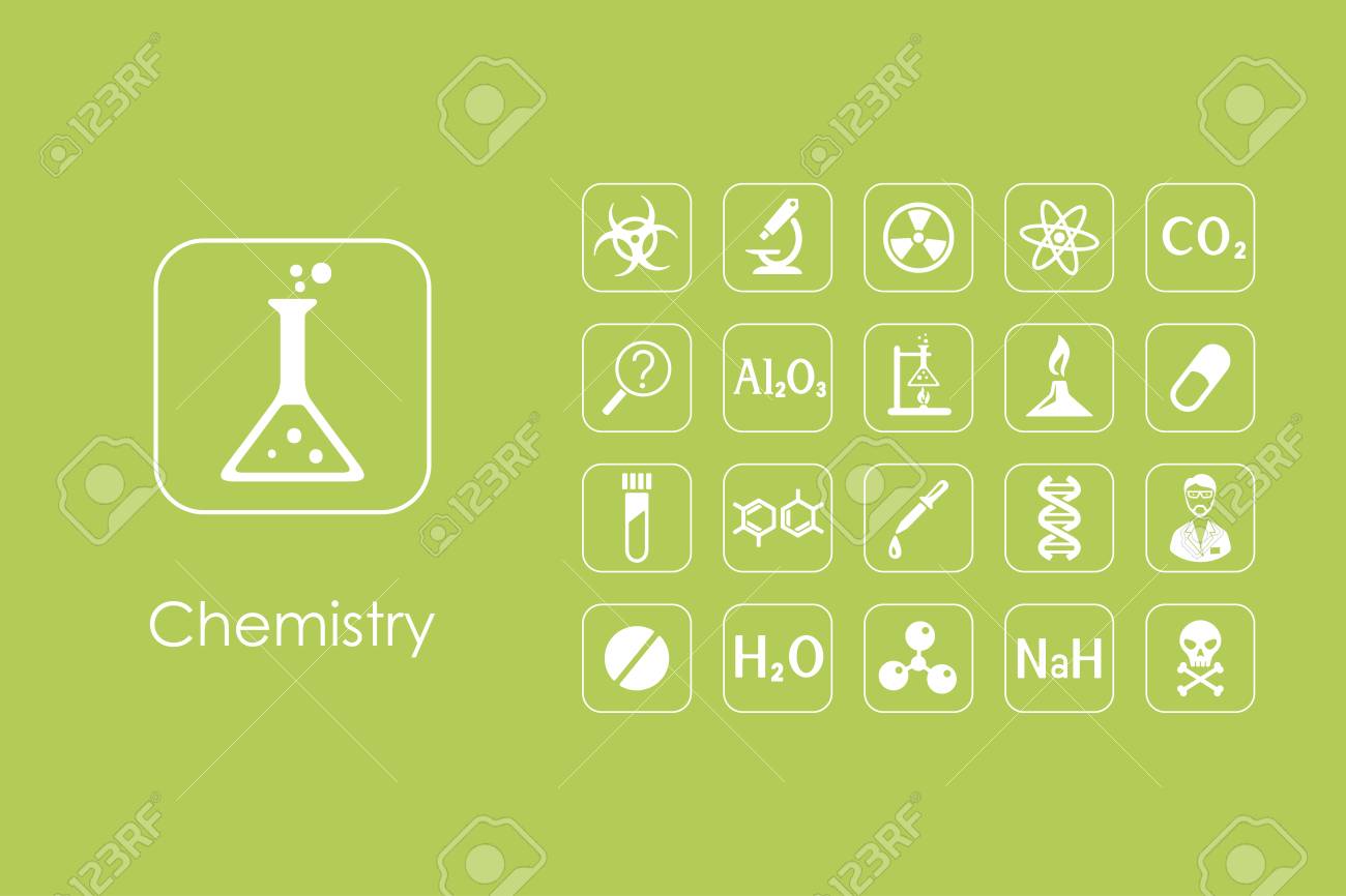 化学簡単なアイコンのセットのイラスト素材 ベクタ Image