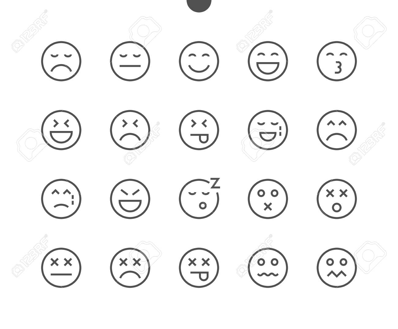 Emotions ui pixel icônes de fine ligne vectorielles parfaitement conçues 48x48, prêtes pour une grille 24x24 pour les applications web avec graphisme et contour modifiables. pictogramme minimal simple partie 2-5 - 91115125 Emotions ui pixel icônes de fine ligne vectorielles parfaitement conçues 48x48, prêtes pour une grille 24x24 pour les applications web avec graphisme et contour modifiables. pictogramme minimal simple partie 2-5 - 91115125